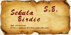 Sekula Birdić vizit kartica